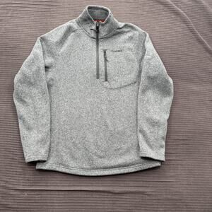 Simms Pullover Mens Medium Gray Fleece Quarter Zip Fishing Chest Pocket Outdoor